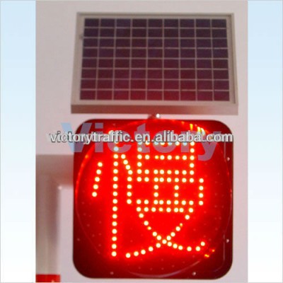 Solar powered slow down flashing led warning light