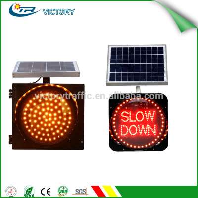 Solar LED red blinking warning light for school area,Slow down traffic warning blinker